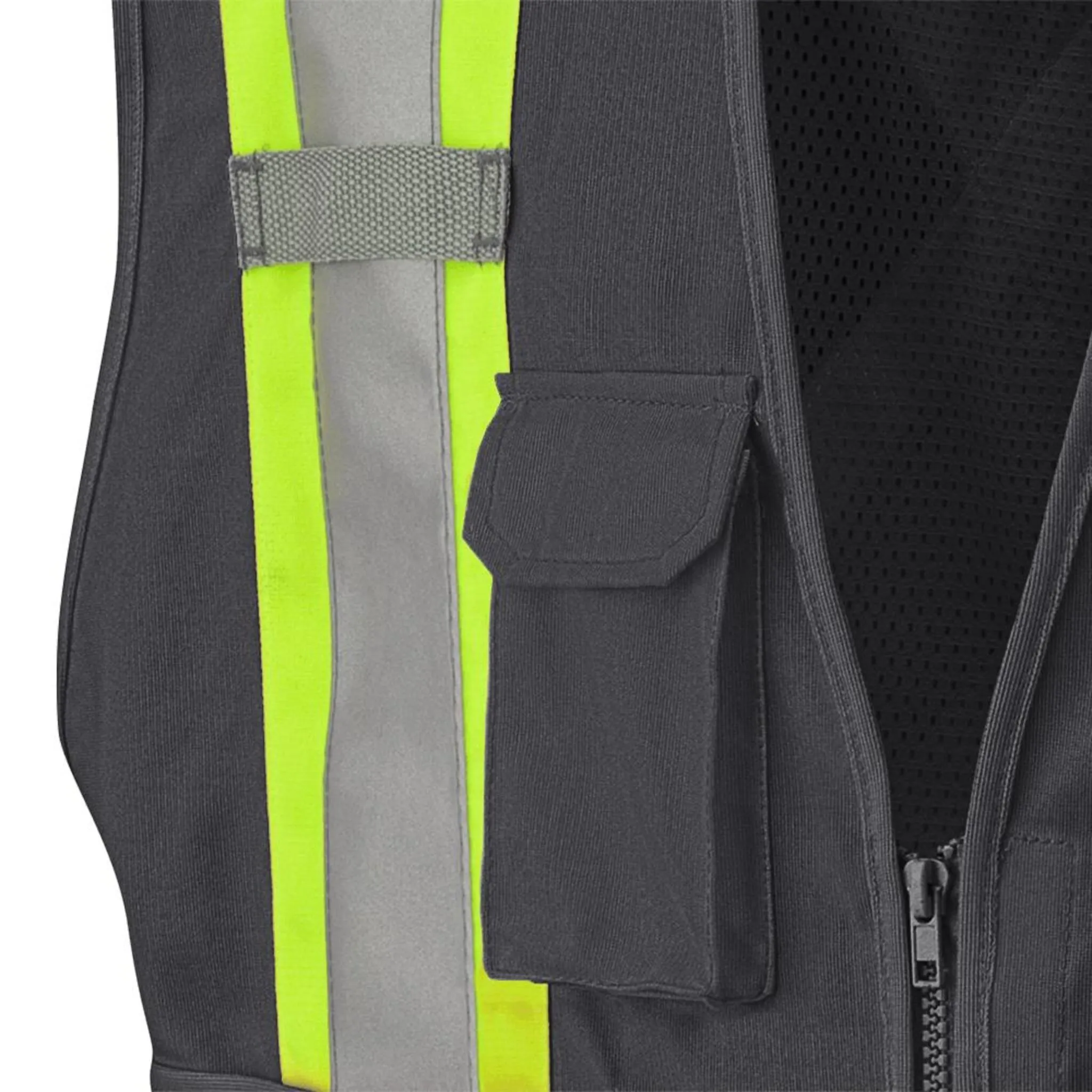 Pioneer Men's Hi Vis Traffic Safety Vest - CSA Certified, Tricot Poly, Zip-Front, Mesh Back, Tear-Away, Reflective Tape, 4 Pockets | Sizes S-5XL
