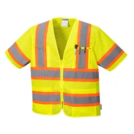 Portwest US383 Augusta Sleeved HiVis Cooling Mesh Vest with Reflective Tape ANSI