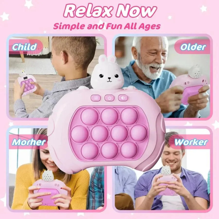 Quick Push Bubble Fidget Game Handle Toys for Boys Girls Anti-Stress Toys with LED Game Machine Electronic Relieve Stress Toys