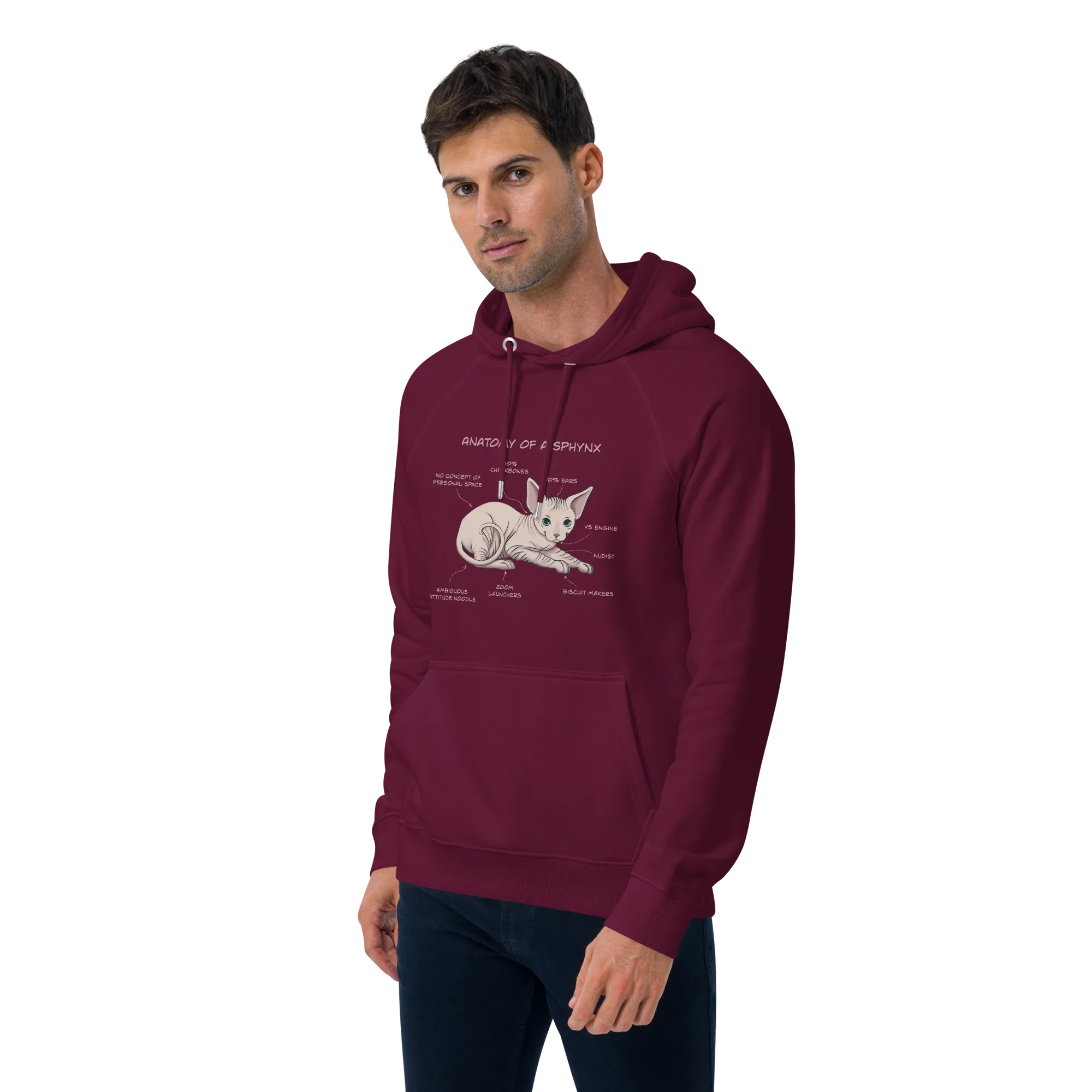 "ANATOMY OF A SPHYNX" UNISEX ECO HOODIE