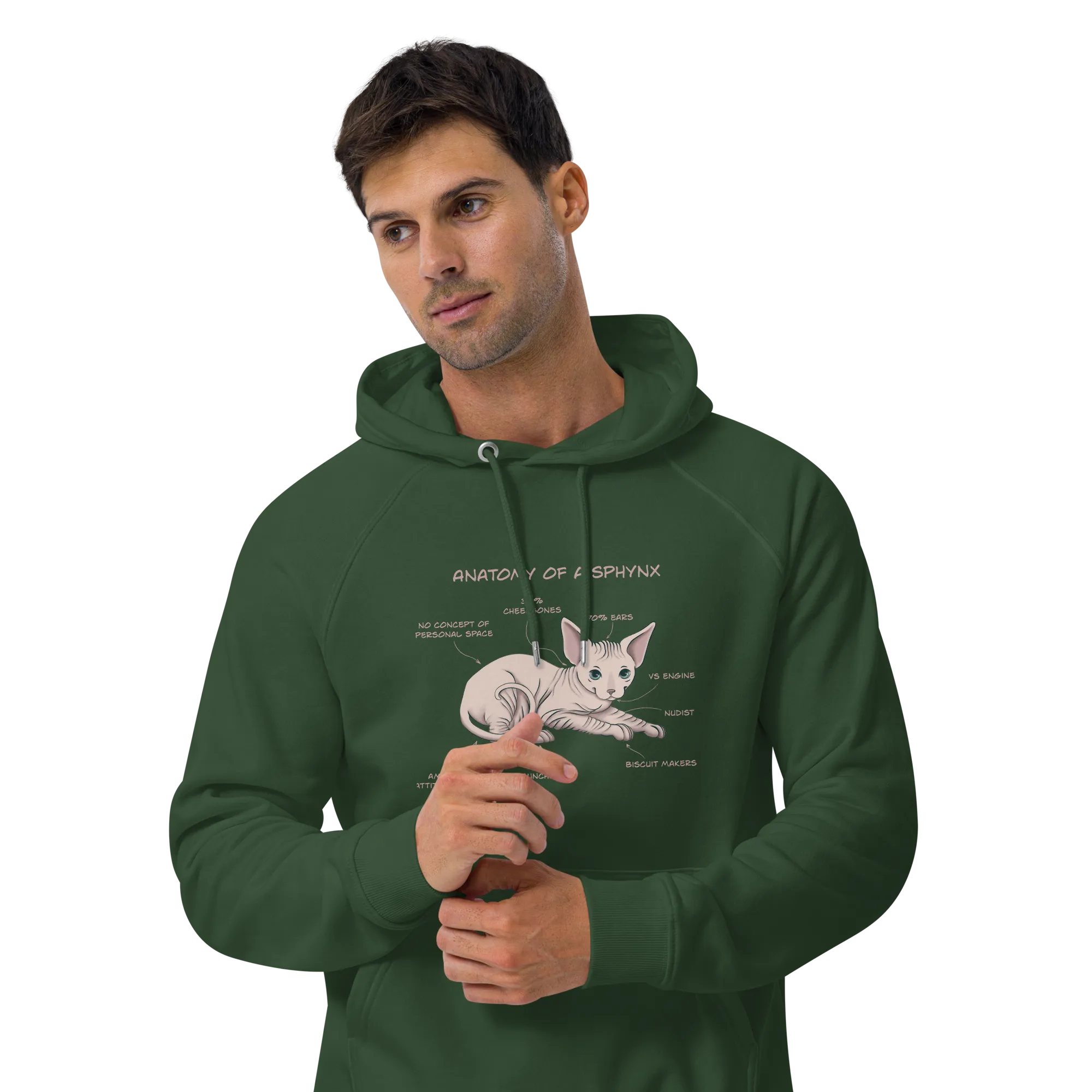 "ANATOMY OF A SPHYNX" UNISEX ECO HOODIE
