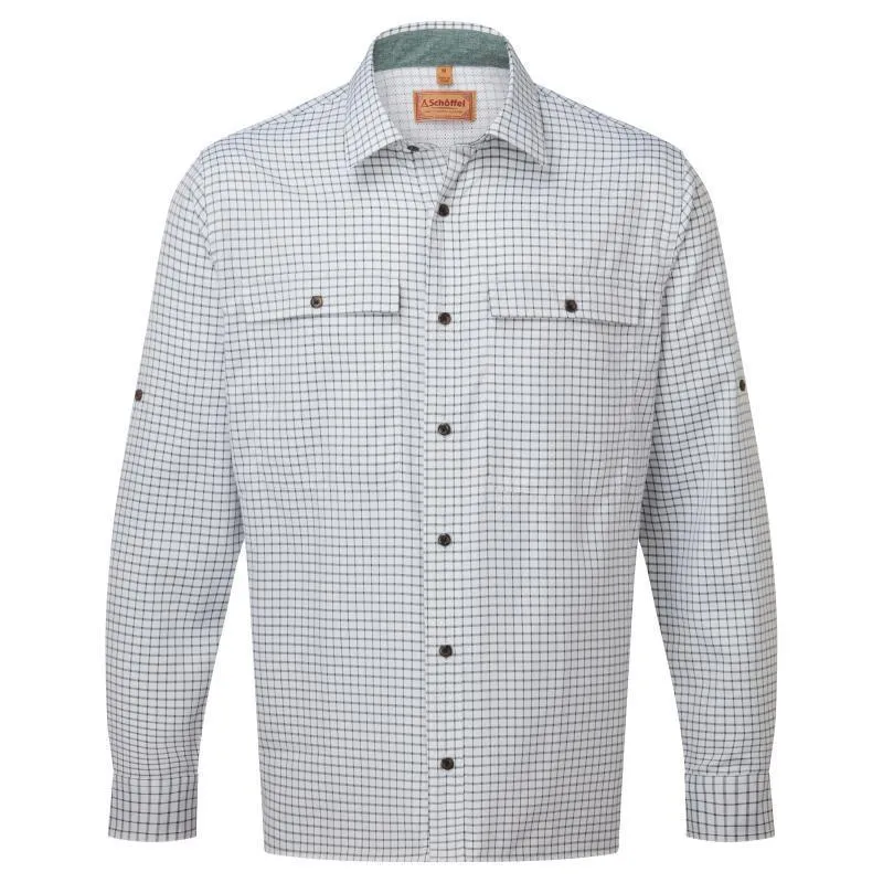Schoffel Findhorn Technical Mens Fishing Shirt - Dark Olive Check