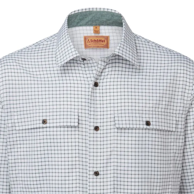 Schoffel Findhorn Technical Mens Fishing Shirt - Dark Olive Check