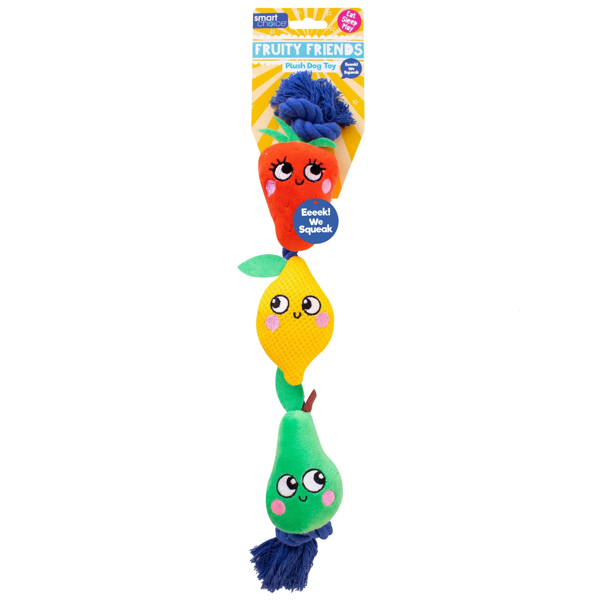 Smart Choice Summer Fruit Rope Dog Toy With Squeak