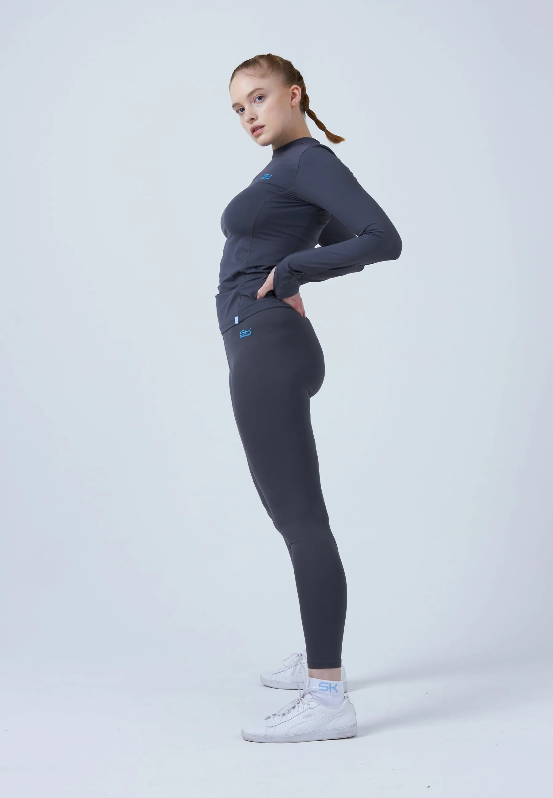 Tennis Longsleeve Shirt High-Neck, grey