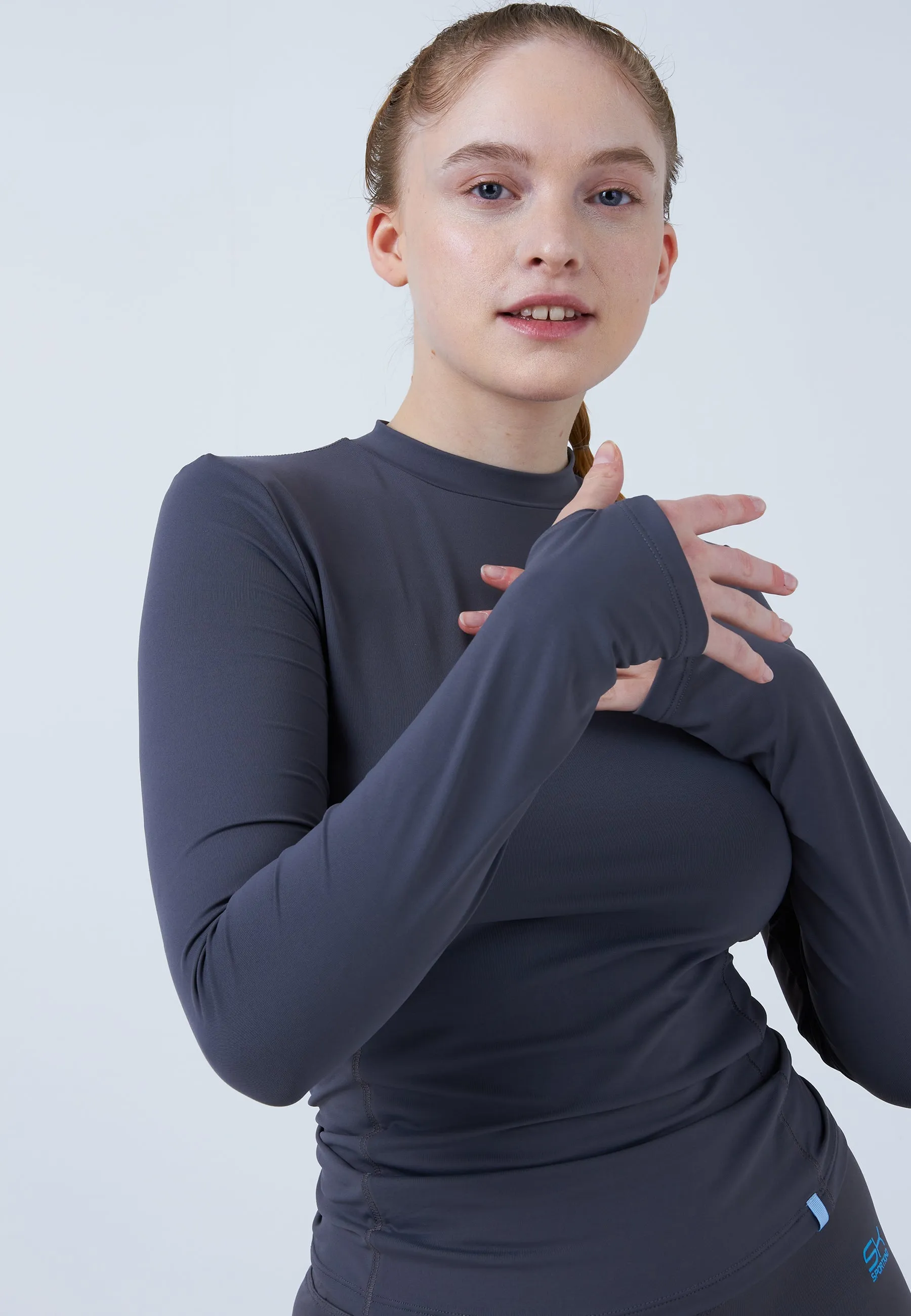 Tennis Longsleeve Shirt High-Neck, grey