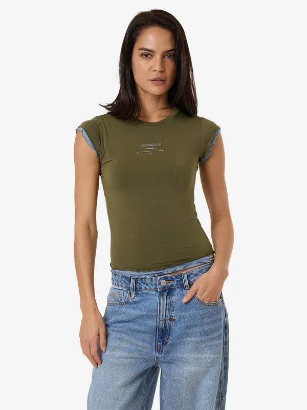 THRILLS Double Down Layer Tee - BURNT OLIVE