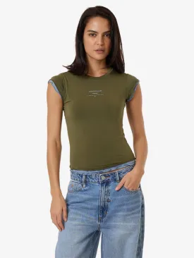 THRILLS Double Down Layer Tee - BURNT OLIVE