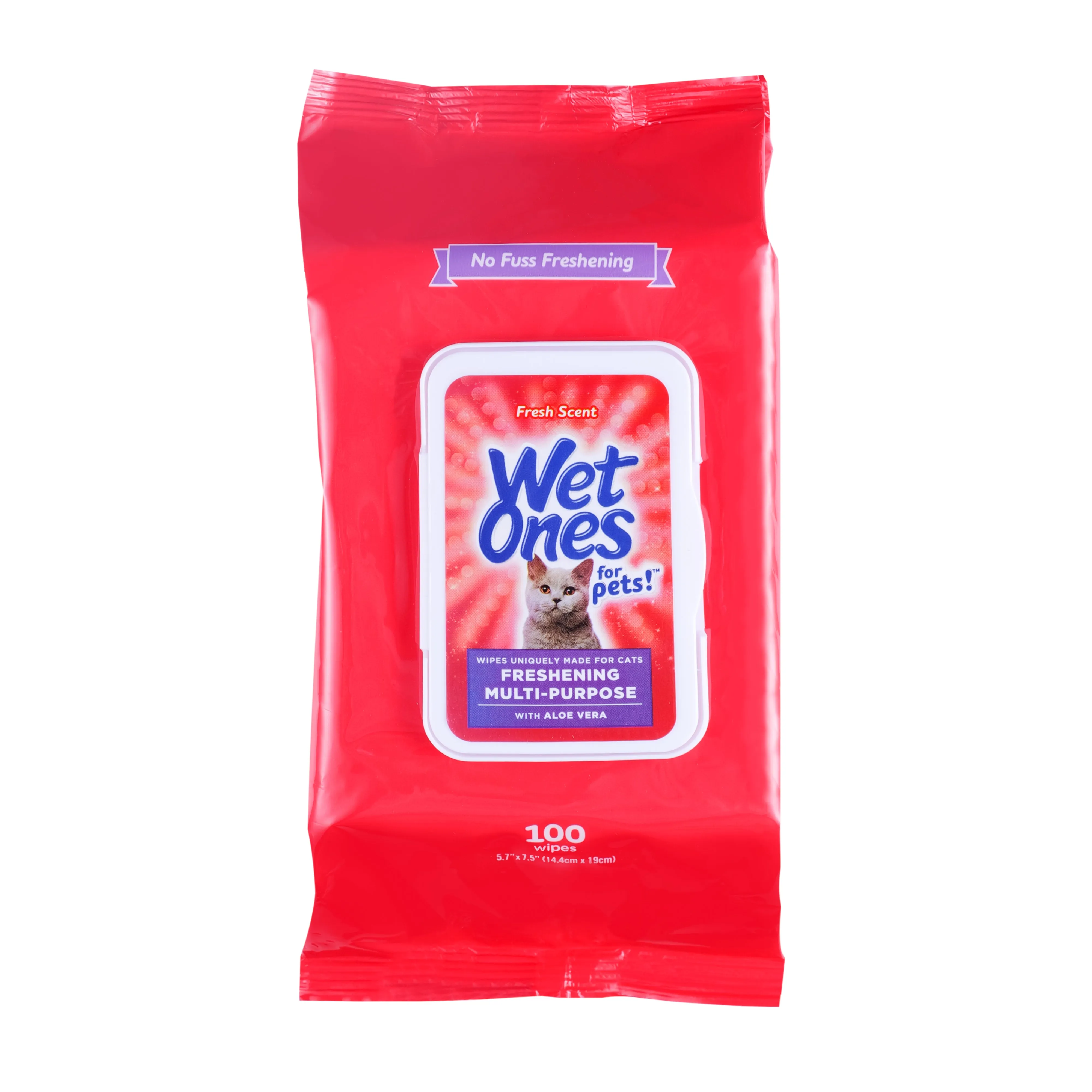 Wet Ones Multipurpose Wipe for Cats - 100 ct pouch, 3 pc PDQ