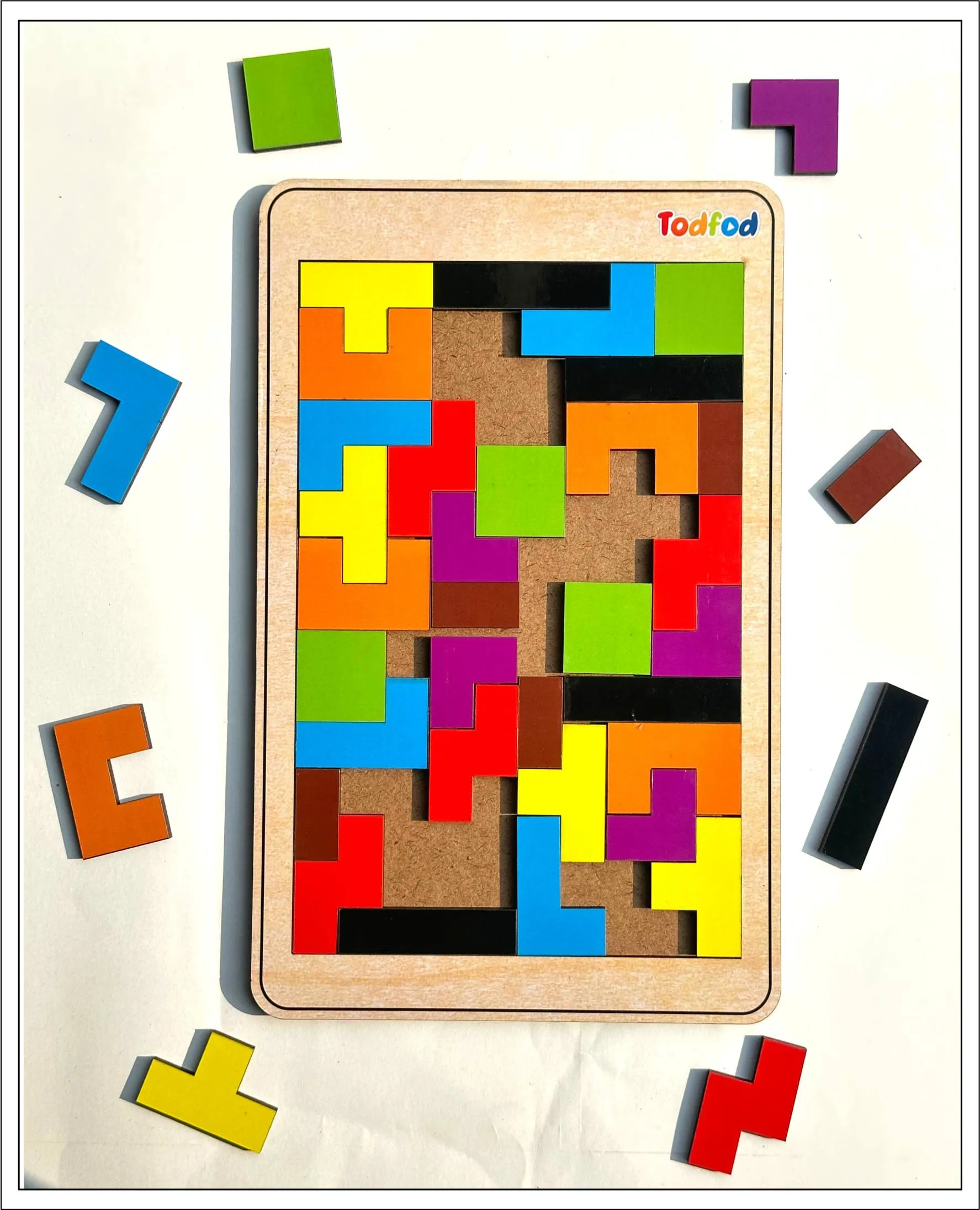 Wooden Hexatetris Puzzle Toy