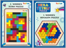 Wooden Hexatetris Puzzle Toy
