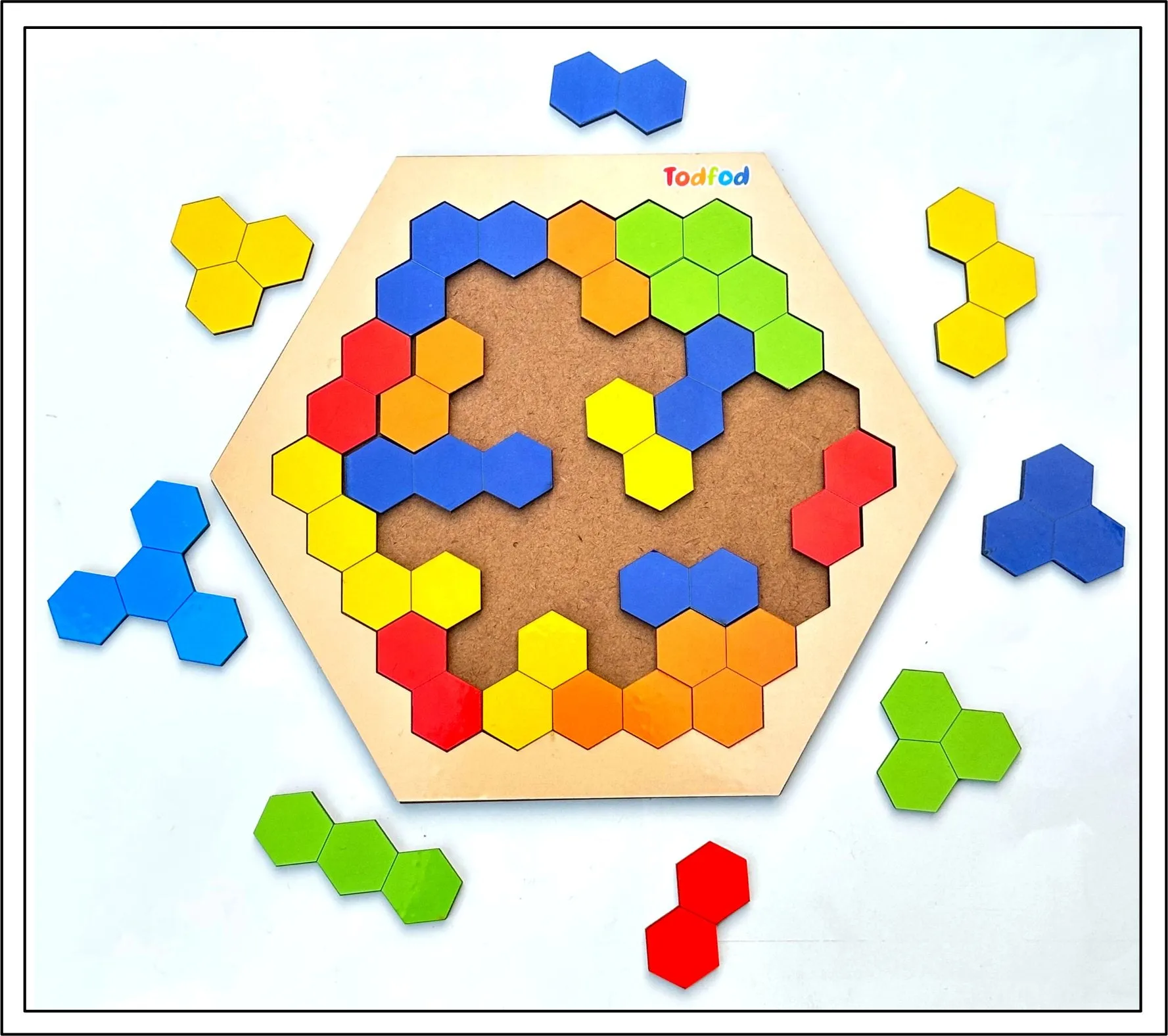 Wooden Hexatetris Puzzle Toy