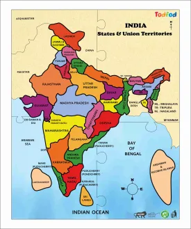Wooden India Map State Jigsaw Puzzle